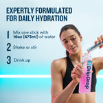 DripDrop Zero Sugar Plus - Sugar Free Hydration Packets - Single Serve Electrolytes Powder Drink Mix - Strawberry Kiwi, Peach, Cherry Limeade, Wild Berry - Non-GMO, Vegan - 16 Sticks