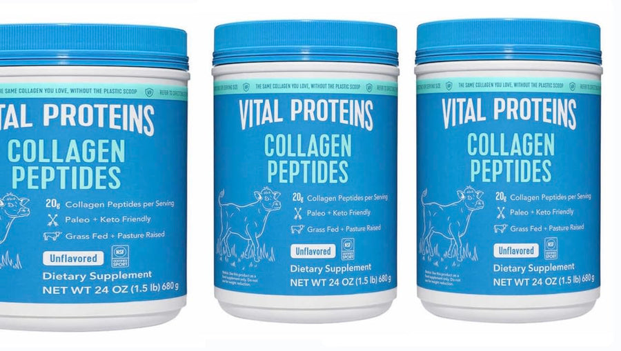 Vital Proteins Collagen Peptides Powder, Promotes Hair, Nail, Skin, Bone and Joint Health, Zero Sugar, Unflavored 24OZ (3)
