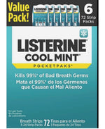 Listerines Cool Mint PocketPaks, 72-Strip Pack, 6 pk.