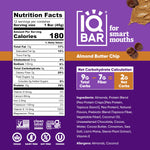 IQBAR Clean Plant Protein Bars - Almond Butter Chip - 12 Count - Keto, Vegan, High Fiber, Gluten and Dairy Free, Low Sugar Snack - Brain and Body Nutrients for Focus, Energy, Meal Replacement