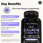 Vital Vitamins Multi Collagen Complex Plus Biotin, Hyaluronic Acid & VIT. C