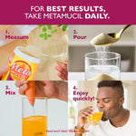 Metamucil 4-in-1 Psyllium Husk Fiber Supplement, Sugar-Free, 114 teaspoons, Orange Flavored, Daily Fiber Powder for Digestive Health, made with Plant-Based Psyllium Husk Fiber