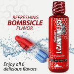 iSatori L-Carnitine LS3 3000, Liquid L-Carnitine with Acetyl L-Carnitine, L-Carnitine L-Tartrate, Stimulant Free Pre Workout, Low Calories, Sugar, Gluten, Keto-Friendly, Bombsicle Flavor (32 Servings)