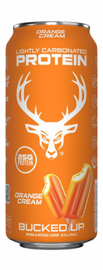 Bucked Up Lightly Carbonated Protein Soda | 25g Whey Isolate - Zero Sugar, Low Calorie, Caffeine Free, Clean Drink | Sparkling Protein Soda - 12 Pack, 16 oz Cans (Orange Cream)