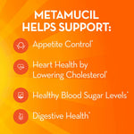 Metamucil 4-in-1 Psyllium Husk Fiber Supplement, Real Sugar, 72 tablespoons, Orange Flavored, Daily Fiber Powder for Digestive Health, made with Plant-Based Psyllium Husk Fiber