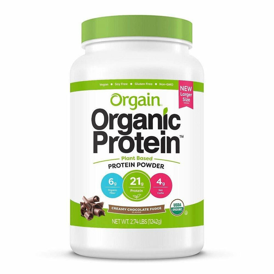 Organic Protein Plant Based Powder Creamy Chocolate Fudge, 32 Oz
