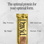 David Protein Bar, Salted Peanut Butter, 24 Protein Bars | 28g of Protein | 150 Calories | 0g of Sugar - High Protein, Low Carb, Gluten Free Protein Bar, Pack of 24