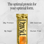 David Protein Bar, Peanut Butter Chocolate Chunk, 24 Protein Bars | 28g of Protein | 150 Calories | 0g of Sugar - High Protein, Low Carb, Gluten Free Protein Bar, Pack of 24