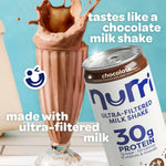 Nurri - 30g Protein Ultra Filtered Milk Shake – Chocolate - Lactose Free, Low Sugar, 150 Calories, 10 Vitamins and Minerals - 11 fl oz, 12 Cans