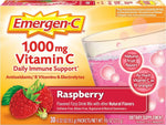 Emergen-C 1000mg Vitamin C Powder, with Antioxidants, B Vitamins and Electrolytes, Immunity Supplements for Immune Support, Caffeine Free Fizzy Drink Mix, Raspberry Flavor, 0.32 Ounce (Pack of 30)