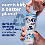Nurri - 30g Protein Ultra Filtered Milk Shake – Vanilla - Lactose Free, Low Sugar, 150 Calories, 10 Vitamins and Minerals - 11 fl oz, 12 Cans