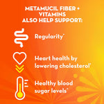 Metamucil Fizzy Fiber Supplement + Metabolism, Plant Based Psyllium Fiber Powder with B12 for Metabolism of Fats and Proteins, Daily Supplement for Regularity, Citrus Flavored Sugar-Free, 130 Serving