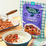 Seven Sundays Bright Side Triple Berry Granola 20 oz – Gluten Free Granola with Blueberries, Strawberries & Raspberries, 3X Less Sugar, 2X More Protein, Naturally Sweetened with Dates & Maple Syrup