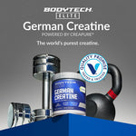 BodyTech Elite German Creatine with Creapure®, Creatine Monohydrate Powder for Strength, Size & Power, 5g per Serving, Unflavored, Gluten Free, 11.01 oz, 60 Servings