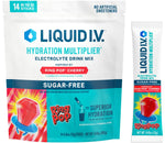 Liquid I.V. Hydration Multiplie Sugar-Free - Ring Pop Cherry | Electrolyte Powder Drink Mix | 1 Pack (14 Servings)