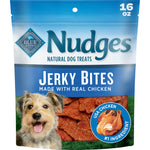 Blue Buffalo Nudges Chicken Jerky Bites Natural Dog Treats, Tender & Meaty Dog Snacks, Healthy Reward or Training Treat, Made in the USA with Real Chicken, No Artificial Preservatives, 16 oz.