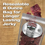 Old Trapper Zero Sugar Beef Jerky, Eight-Ounce Individual Package, Natural Wood Smoked Keto-Friendly Snack, 14 Grams of Protein, 70 Calories, and Zero Sugar Per Serving (Pack of One)