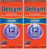 Delsym Adult 12 Hr Cough Relief Liquid, Grape, 5oz (Pack of 2)