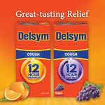 Delsym 12 Hour Cough Relief Liquid- Day Or Night, Orange Flavor Cough Medicine With Dextromethorphan Helps Quiet Cough By Suppressing Cough Reflex, 3 oz. (Pack of 2)