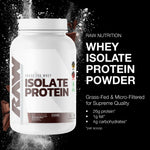RAW Whey Isolate Protein Powder, Dark Chocolate - 100% Grass-Fed Sports Nutrition Whey Protein Powder for Muscle Growth & Recovery - Low-Fat, Low Carb, Naturally Flavored & Sweetened - 25 Servings
