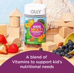 OLLY Kids Multivitamin + Probiotic 160 Gummies (2pack) Gummy, Digestive and Immune Support, Vitamins A, D, C, E, B, Zinc, Kids Chewable Supplement, Berry, 160CT (2 Pack) (320)
