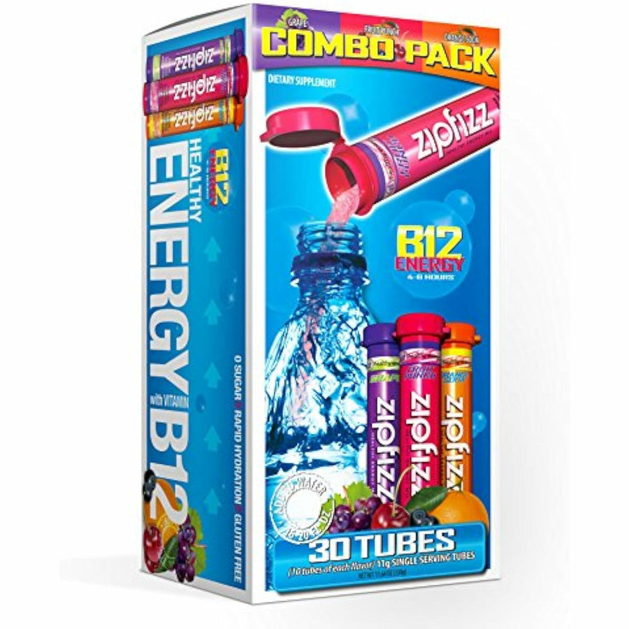 Zipfizz Energy Drink Mix, Electrolyte Hydration Powder with B12 and Multi Vitamin, Combo Pack - 30 Count(Pack of 1)