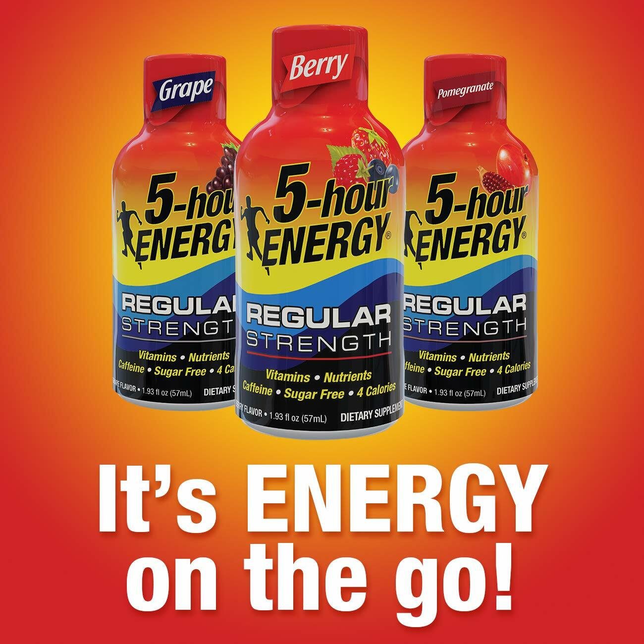 5-hour ENERGY Shot, Regular Strength Berry, 1.93 Ounce, 24 Count