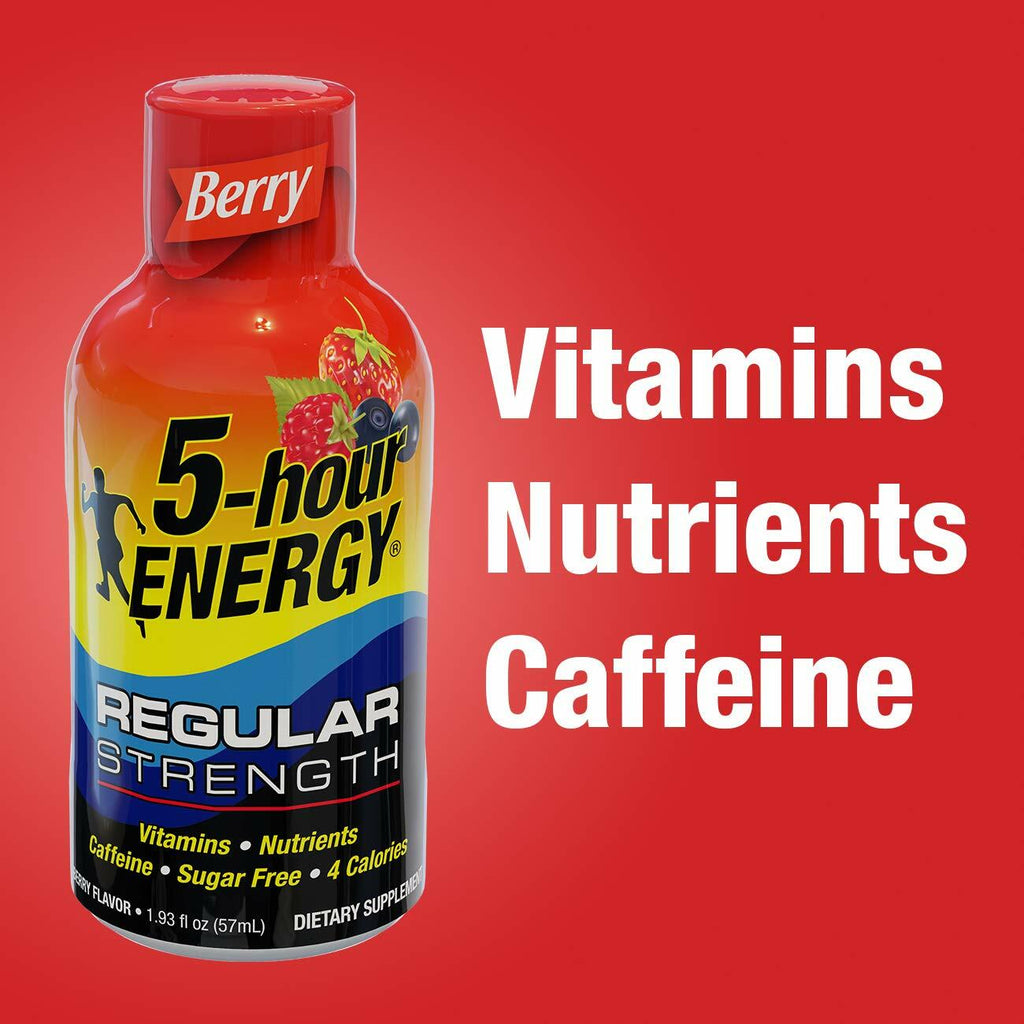 5-hour ENERGY Shot, Regular Strength Berry, 1.93 Ounce, 24 Count