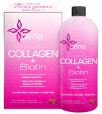 Zena Nutrition Liquid Collagen Peptides and Biotin, 2500mg Verisol Bioactive Collagen Peptides, 5000mcg Biotin, Hair, Skin, Nail Supplement for Women and Men, Mixed Berry, 90 Servings, 30 fl oz