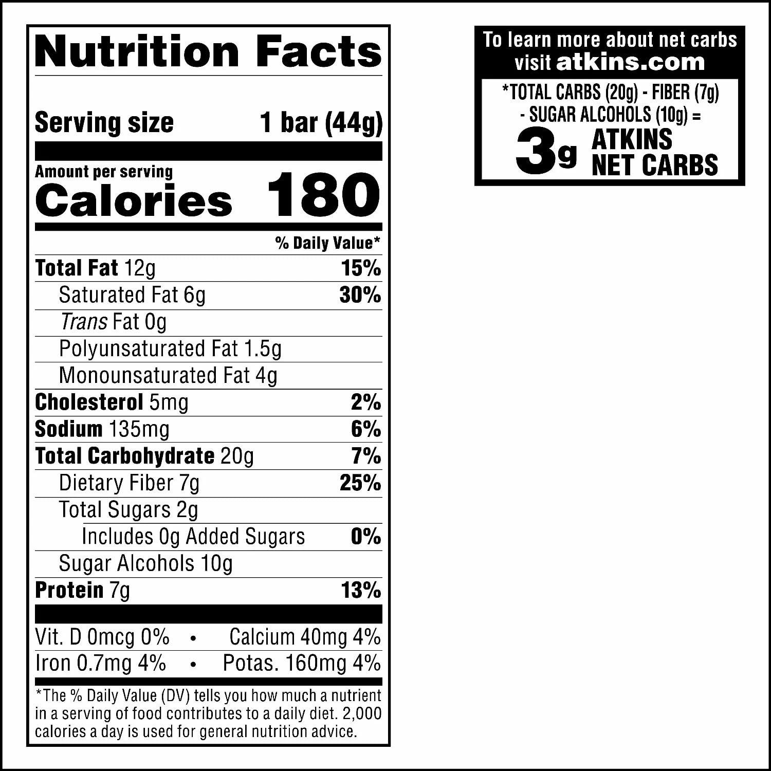Atkins Caramel Chocolate Nut Roll Snack Bar, 1.55 Ounce (Pack of 18)