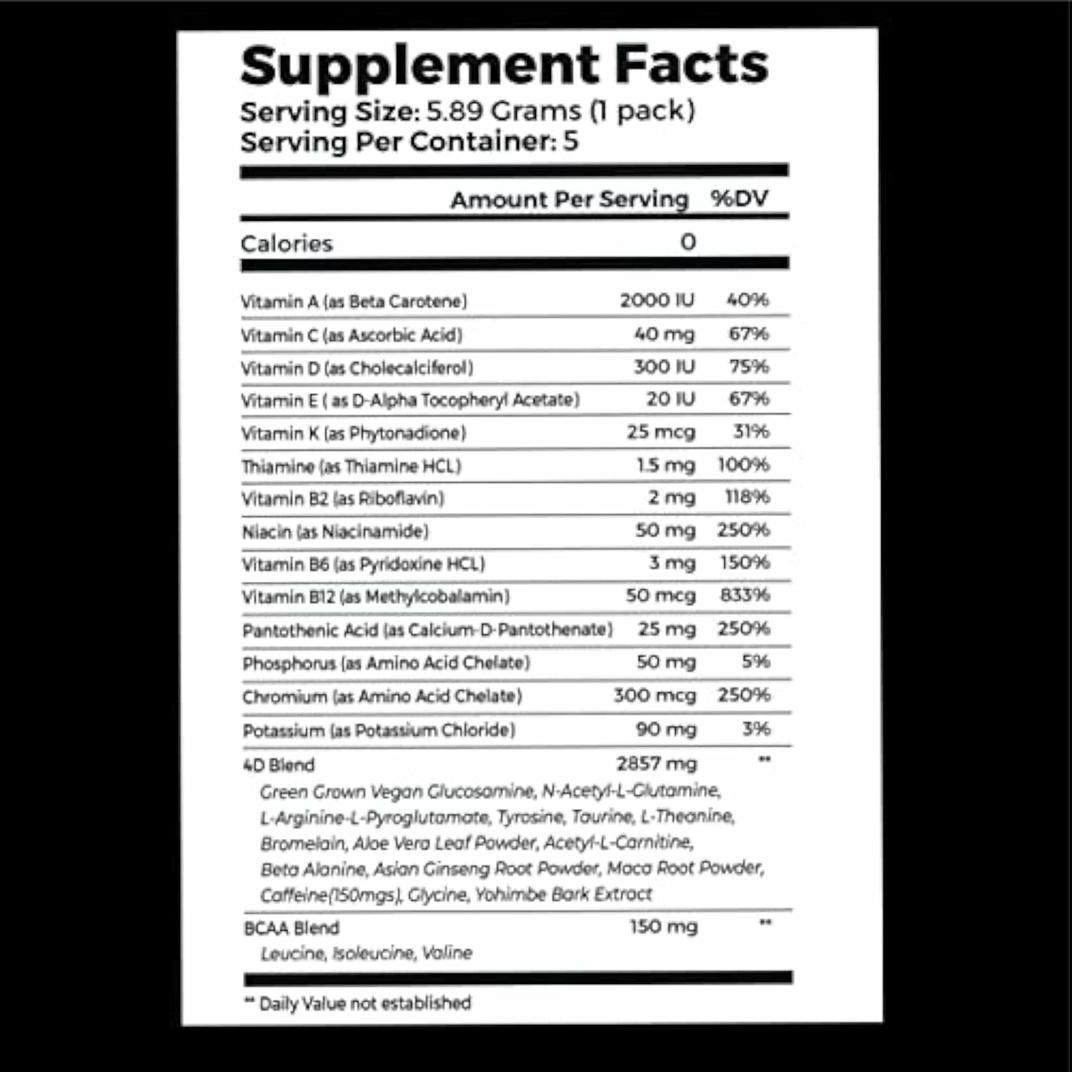 4D - Tropical Punch 25 Unit Box- Vitamins & Energy Powder Packets - Zero Calories & Sugars - Gluten Free, Non-GMO, Keto & Vegan Friendly