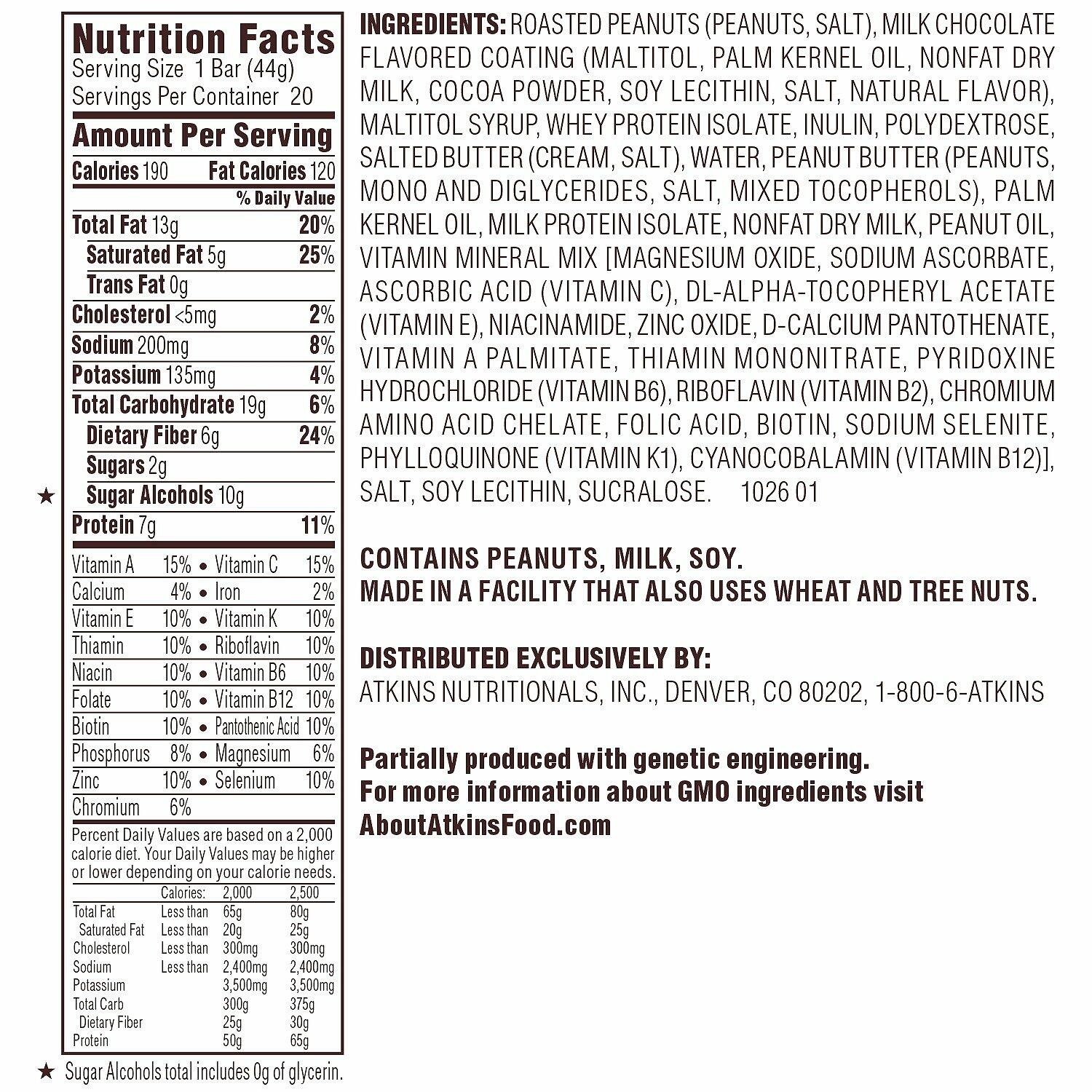 Atkins Snack bar, Caramel Chocolate Nut Roll, Keto Friendly (20 ct.), 31 Ounce