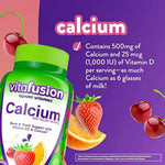 Vitafusion Chewable Calcium Gummy Vitamins for Bone and Teeth Support, Calcium Gummies, Fruit and Cream Flavor, 100 Count, 50 Day Supply