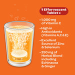Vitamin C 1000mg (per serving) - Airborne Zesty Orange Effervescent Tablets (36 count in a box), Gluten-Free Immune Support Supplement With Vitamins A C E, ZINC, Selenium, Echinacea & Ginger