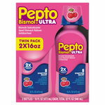 Pepto Bismol ULTRA Liquid for Nausea, Heartburn, Indigestion, Upset Stomach, and Diarrhea - 5 Symptom Fast Relief Medication for Adults, Cherry Flavor, 2x16 oz