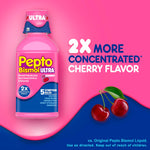 Pepto Bismol ULTRA Liquid for Nausea, Heartburn, Indigestion, Upset Stomach, and Diarrhea - 5 Symptom Fast Relief Medication for Adults, Cherry Flavor, 2x16 oz