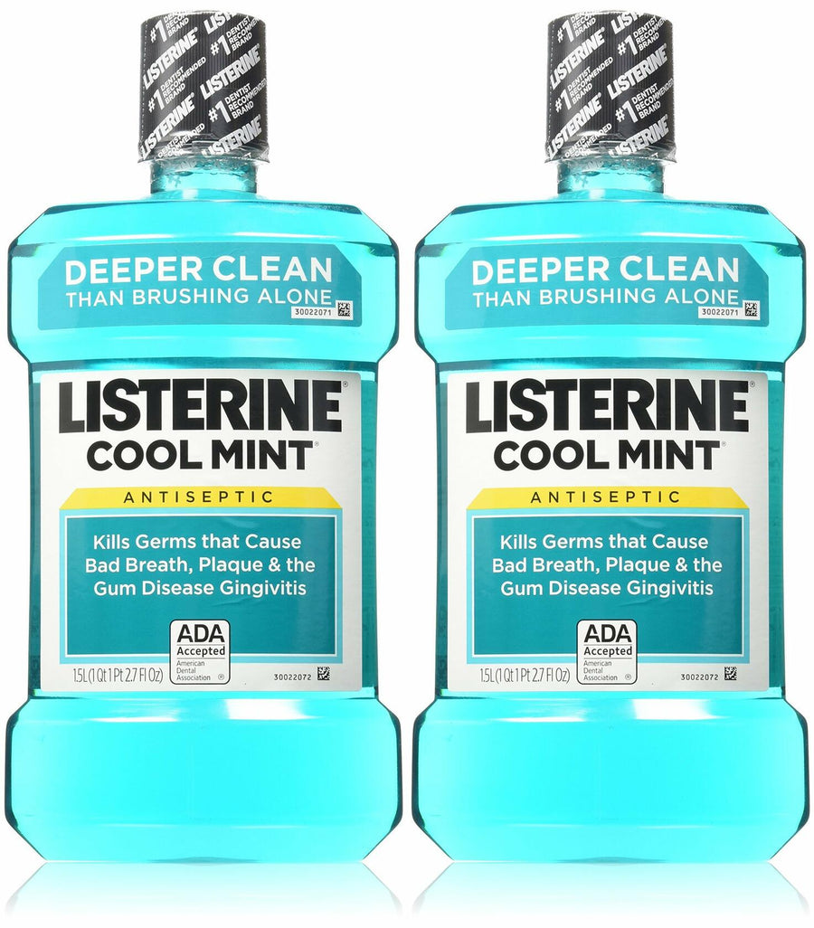 Listerine Antiseptic Cool Mint Mouthwash, 50.72 Fl Oz, Pack of 2
