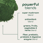Zena Nutrition Organic Super Greens Powder, 70+ Superfoods, 0 Sugar, 5G Fiber, Spirulina, Chlorella, Antioxidants, Prebiotics/Probiotics, Digestive Enzymes, Mixed Berry, 45 Drink Mix Packets