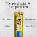 David Protein Bar, Chocolate Chip Cookie Dough, 24 Protein Bars | 28g of Protein | 150 Calories | 0g of Sugar - High Protein, Low Carb, Gluten Free Protein Bar, Pack of 24