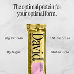 David Protein Bar, Cake Batter, 24 Protein Bars | 28g of Protein | 150 Calories | 0g of Sugar - High Protein, Low Carb, Gluten Free Protein Bar, Pack of 24