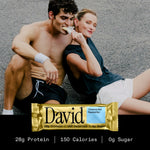 David Protein Bar, Cinnamon Roll, Pack of 12 Protein Bars | 28g of Protein | 150 Calories | 0g of Sugar - High Protein, Low Carb, Gluten Free Protein Bar, Pack of 12