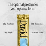 David Protein Bar, Cinnamon Roll, Pack of 12 Protein Bars | 28g of Protein | 150 Calories | 0g of Sugar - High Protein, Low Carb, Gluten Free Protein Bar, Pack of 12