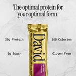 David Protein Bar, Red Velvet, 24 Protein Bars | 28g of Protein | 150 Calories | 0g of Sugar - High Protein, Low Carb, Gluten Free Protein Bar, Pack of 24