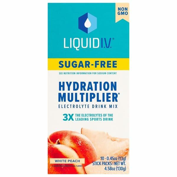Liquid I.V., Electrolyte Drink Mix Sugar-Free White Peach, 4.58 Ounce