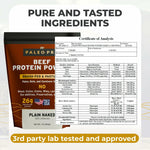 PaleoPro Protein Powder Grass-Fed, Pastured, Cage-Free Protein | Gluten & Dairy Free. No Sugar, Soy, Grains or Net Carbs | Paleo & Keto Friendly - 15 Servings (16 oz, Plain)