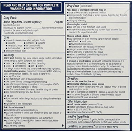 Advil Liquigels, 200 Miligrams, 240 Count 200mg