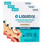 Liquid I.V.® Hydration Multiplier® Sugar-Free - White Peach - Hydration Powder Packets | Electrolyte Powder Drink Mix | Convenient Single-Serving Sticks | Non-GMO | 14 Servings (Pack of 3)
