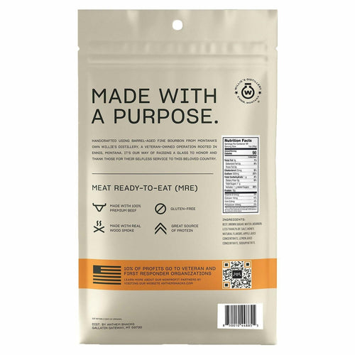 Anthem Premium Beef Jerky, Bourbon Flavor, 10 ounces.